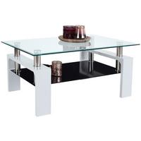 Klubska Miza Silvia, Steklo, Črna, Bela - črna/bela, Moderno, steklo/leseni material (100/45/60cm) - Mömax