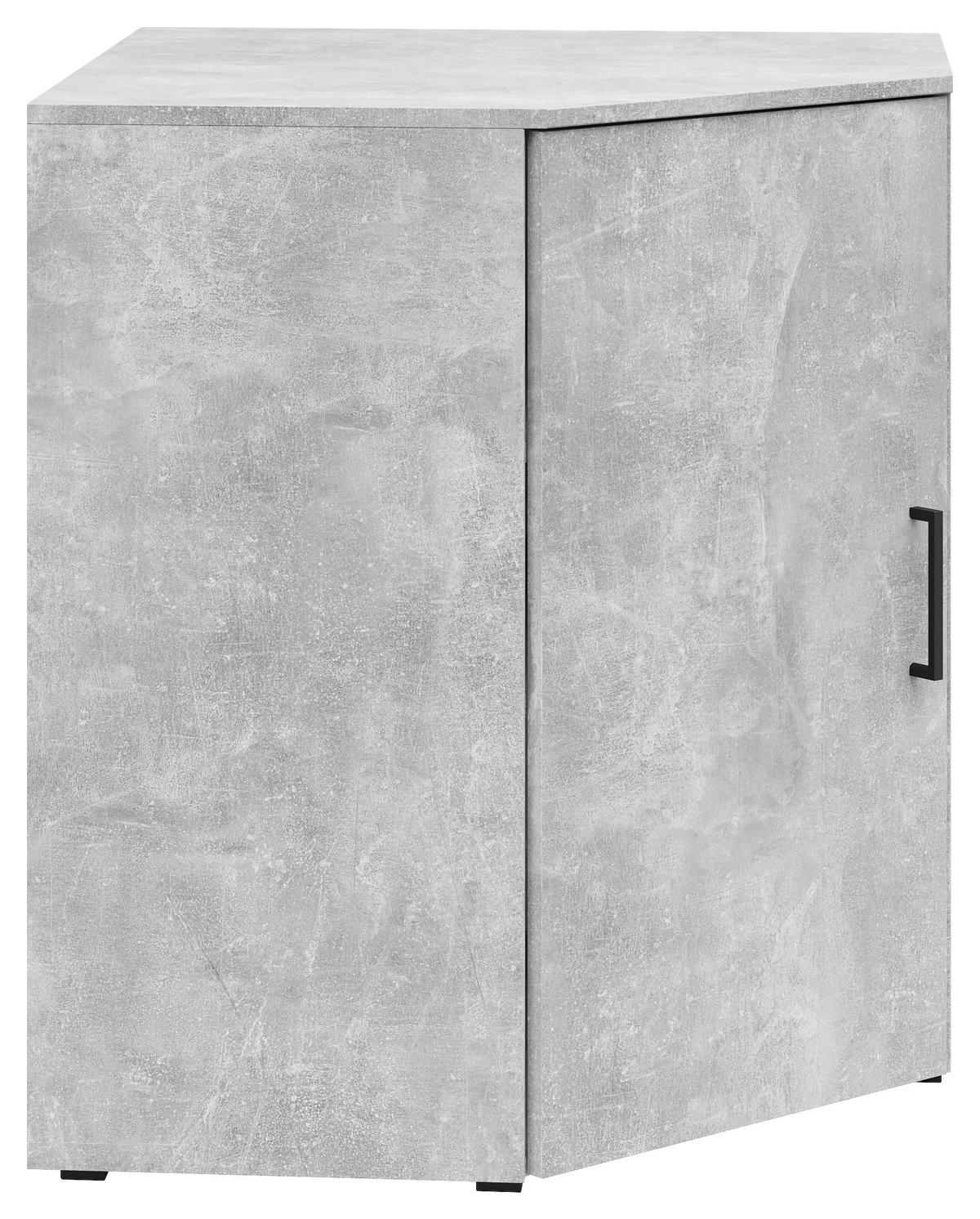 Eckkommode Multistauraum Betonoptik - Anthrazit/Schwarz, Modern, Holzwerkstoff/Kunststoff (71,5/83/71,5cm)