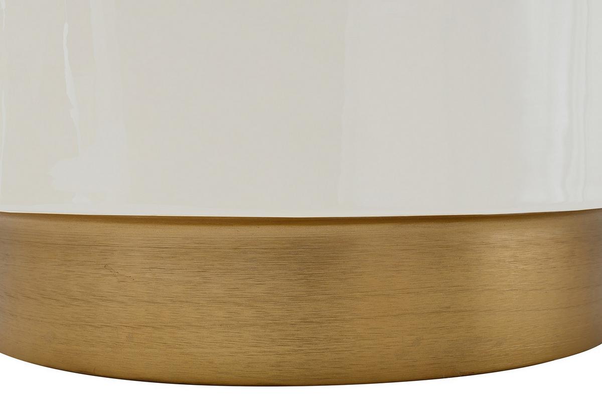 BEISTELLTISCH ART DECO 250 ELFENBEIN - Beige/Goldfarben, Design, Metall (51,5/43/51,5cm) - Kayoom