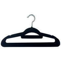 Kleiderbügelset Velvet Schwarz, 10-teilig - Schwarz, MODERN, Kunststoff/Textil (45/23/0.5cm) - Mömax