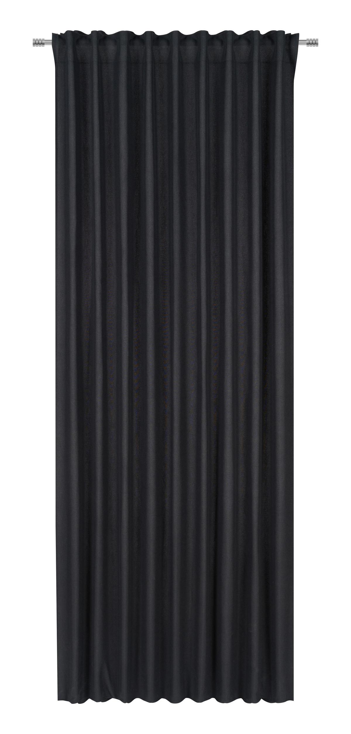 Fertigvorhang Ulrich Schwarz ca. 135x245cm - Schwarz, Textil (135/245cm) - Modern Living