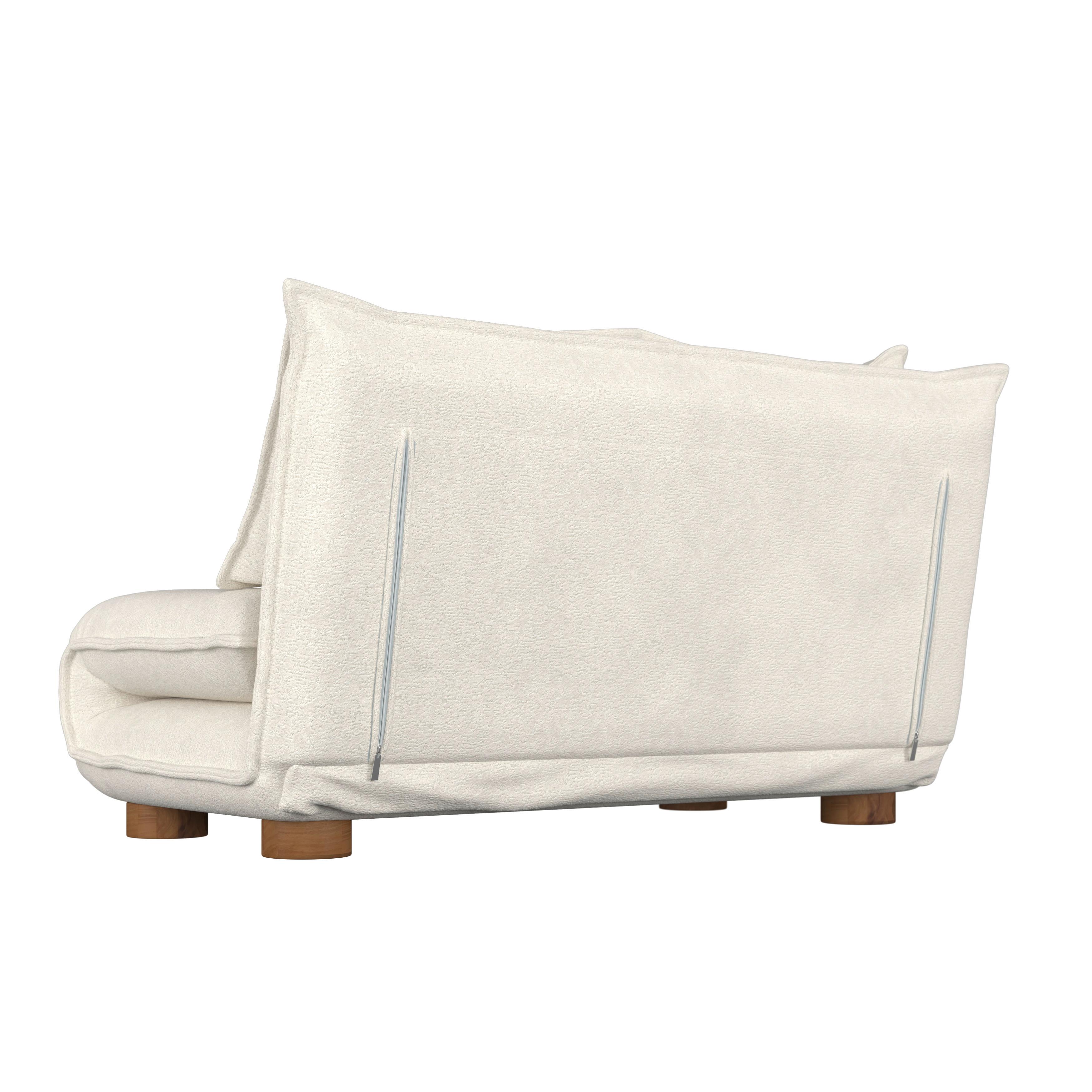 BÄDDSOFFA BELLA - vit/naturfärgad, Modern, metall/trä (141/77/85cm) - Bessagi Home