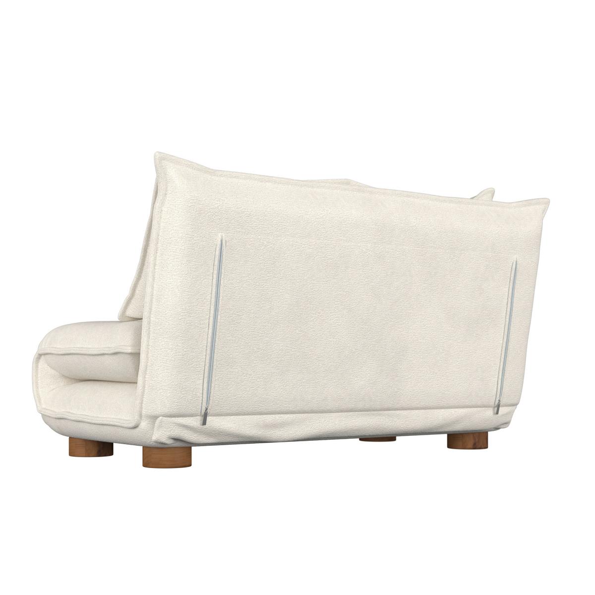 Schlafsofa Bella Weiß Bouclé - Weiß/Naturfarben, MODERN, Holz/Textil (141/77/85cm) - Bessagi Home