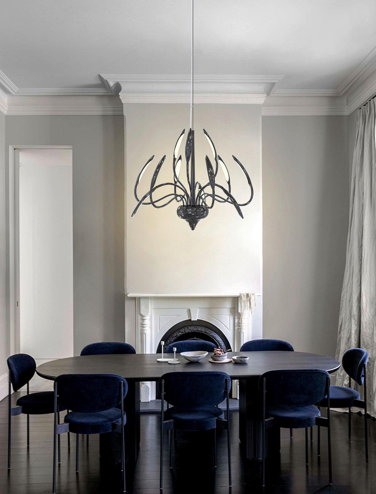 LAMPA SUFITOWA LED 9069-102M BORMES - czarny/kolor złoty, Design, tworzywo sztuczne/metal (40/40/6,5cm)