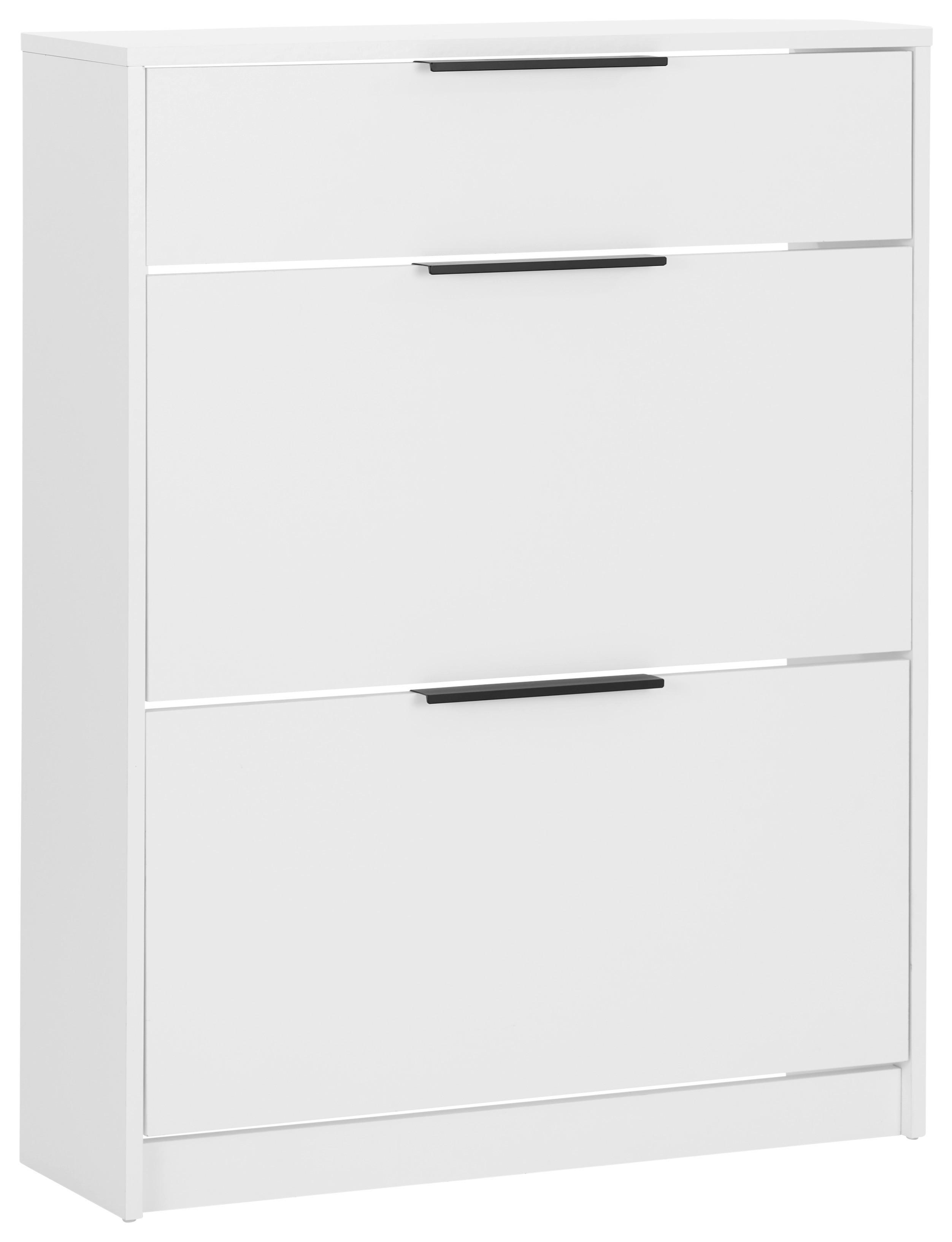 Ormarić Za Cipele Anna 02 - bijela/crna, Moderno, drvni materijal/metal (79/103,4/25cm) - Modern Living