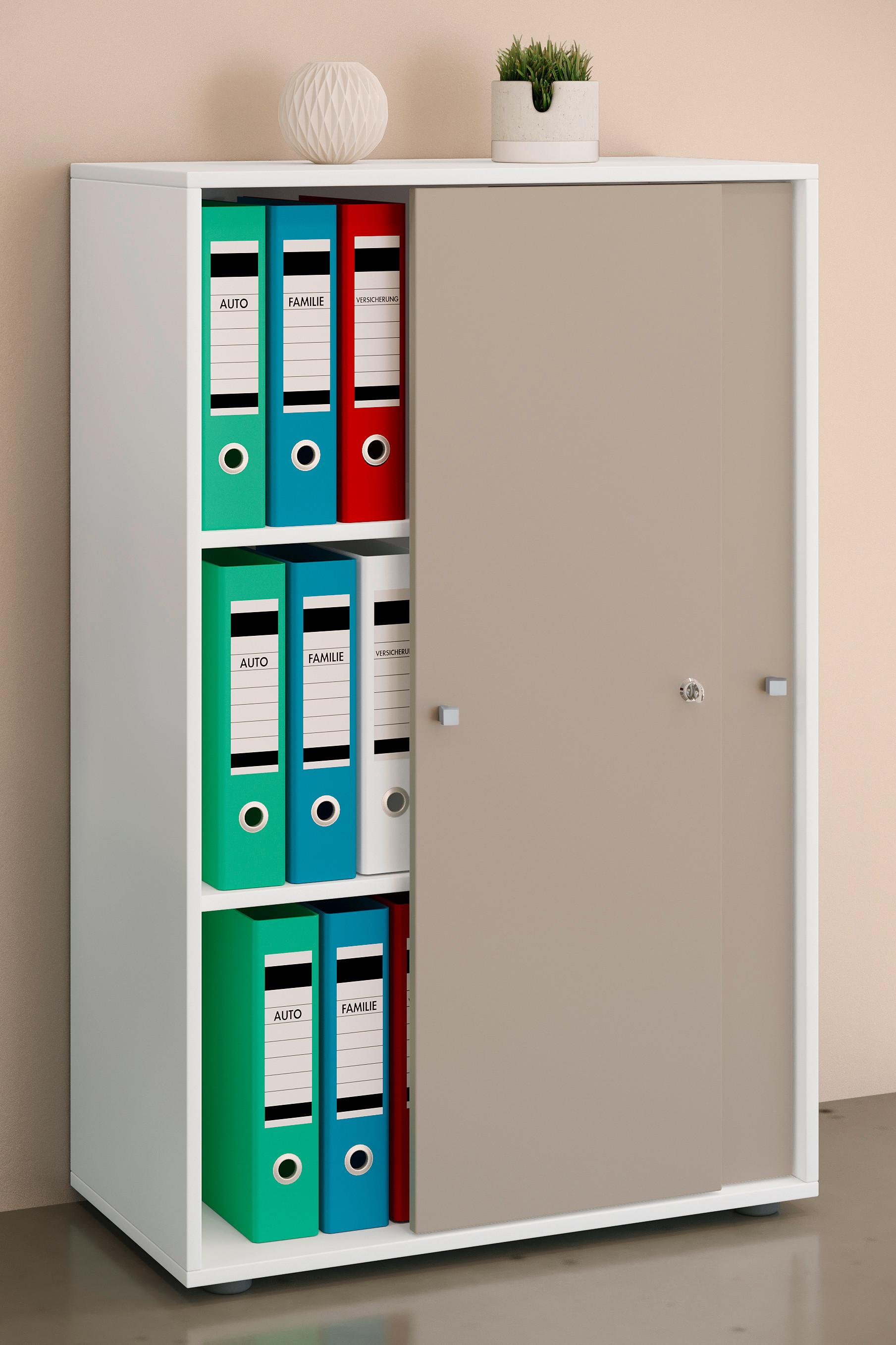 AKTENSCHRANK LONA XL - Weiss/Grau, Design, Holzwerkstoff (70/110/39cm) - MID.YOU
