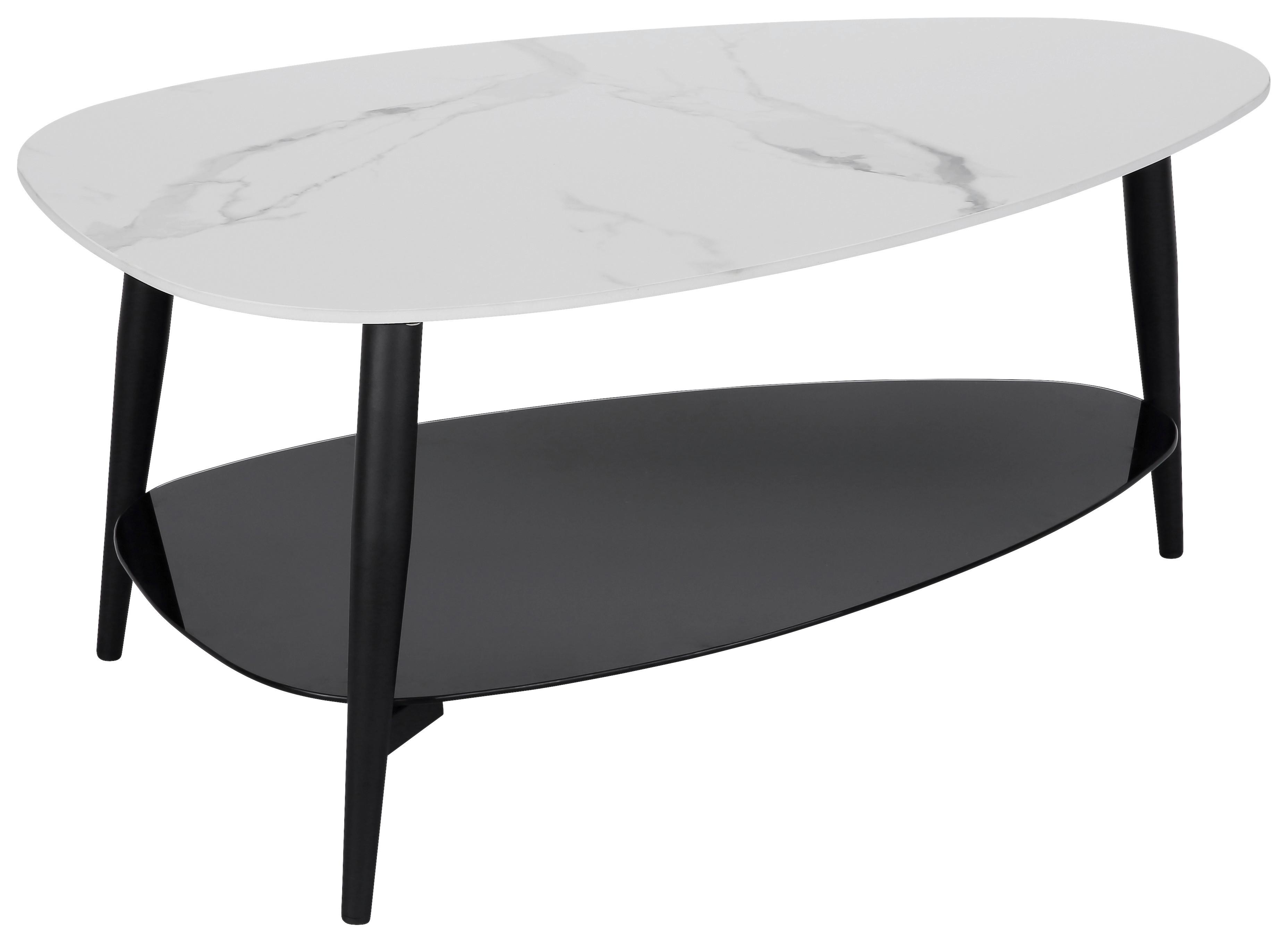 Măsuță de cafea STONE - alb/negru, Modern, ceramică/sticlă (90/41/57cm) - Modern Living