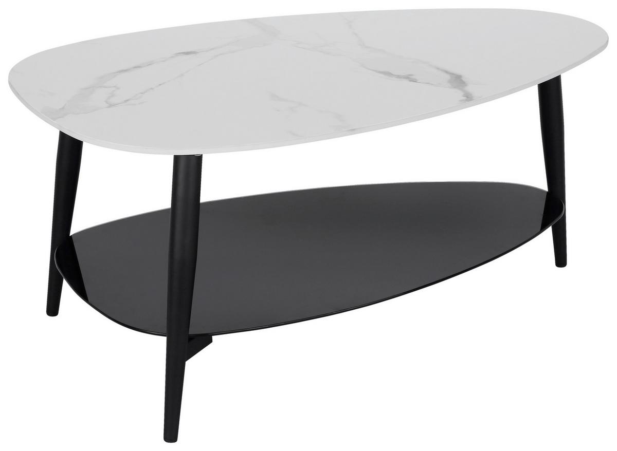 Măsuță de cafea STONE - alb/negru, Modern, ceramică/sticlă (90/41/57cm) - Modern Living