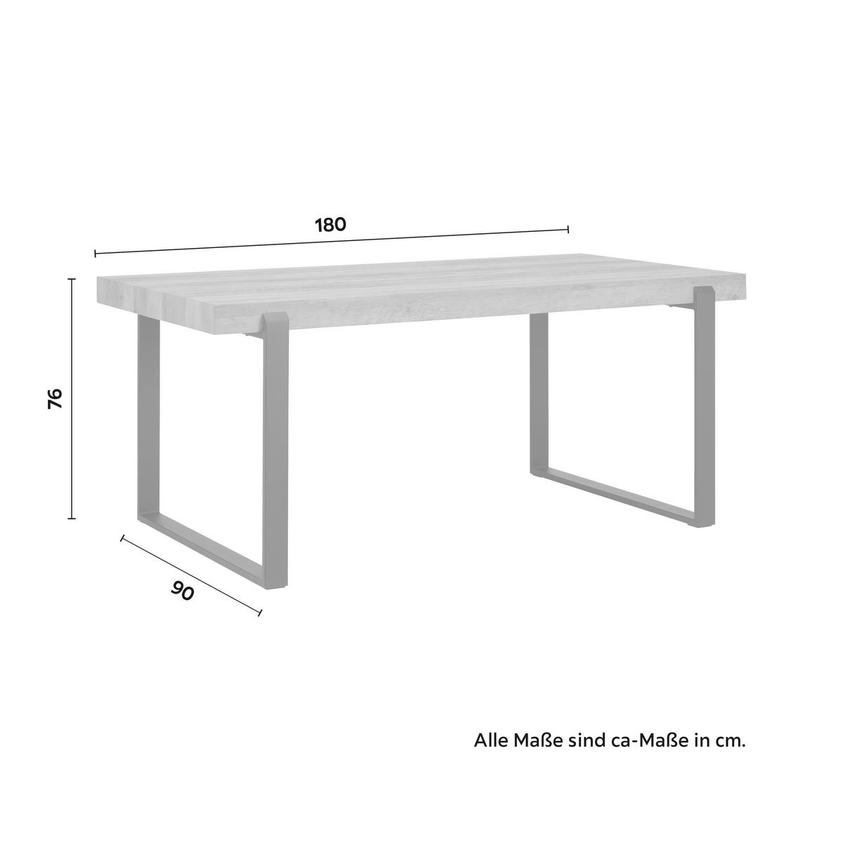 STÓŁ DO JADALNI MILA - kolor dębowy/czarny, Modern, metal (180/90/76cm) - Bessagi Home