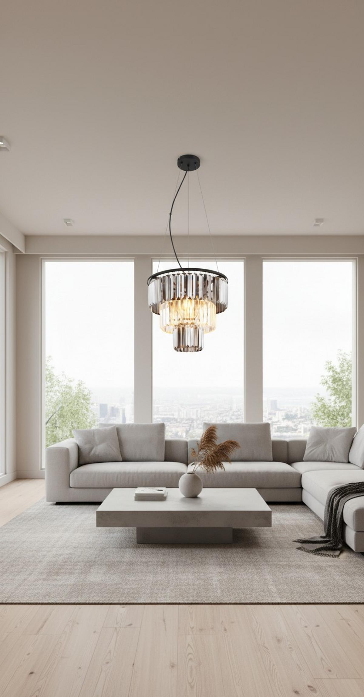 Viseča Svetilka Niha, Črna - črna, Moderno, kovina/umetna masa (40/120cm)