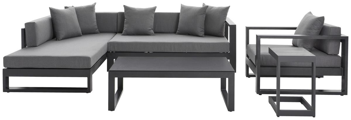 KOMPLET MEBLI TARASOWYCH WILLIS LINKS - antracytowy, Design, metal/tkanina (180/248cm) - Amatio