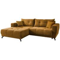 Wohnlandschaft Restato Goldfarben Cord - Goldfarben/Schwarz, MODERN, Holz/Textil (177/246cm) - MID.YOU