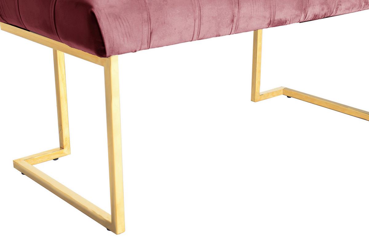 HOCKERBANK RARE 200 ALTROSA - Goldfarben/Altrosa, Design, Textil/Metall (47/48/100cm) - Kayoom