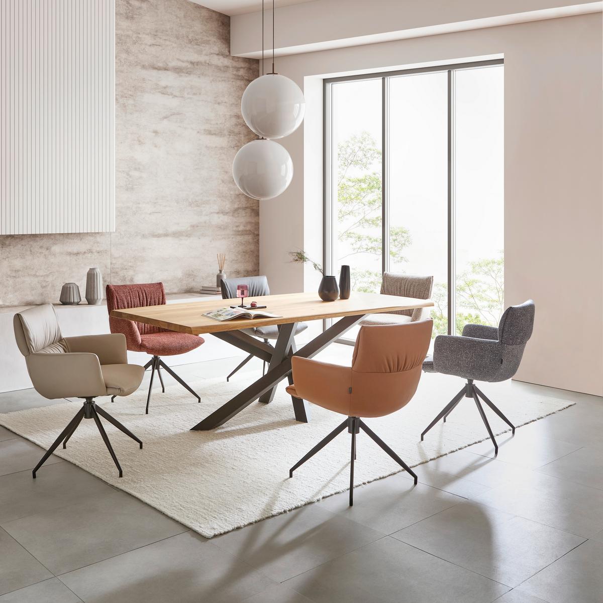 KRZESŁO Z PODŁOKIETNIKAMI PARIS -EXKLUSIV- - czarny/cappuccino, Design, skóra/metal (64/86/63cm) - Dieter Knoll