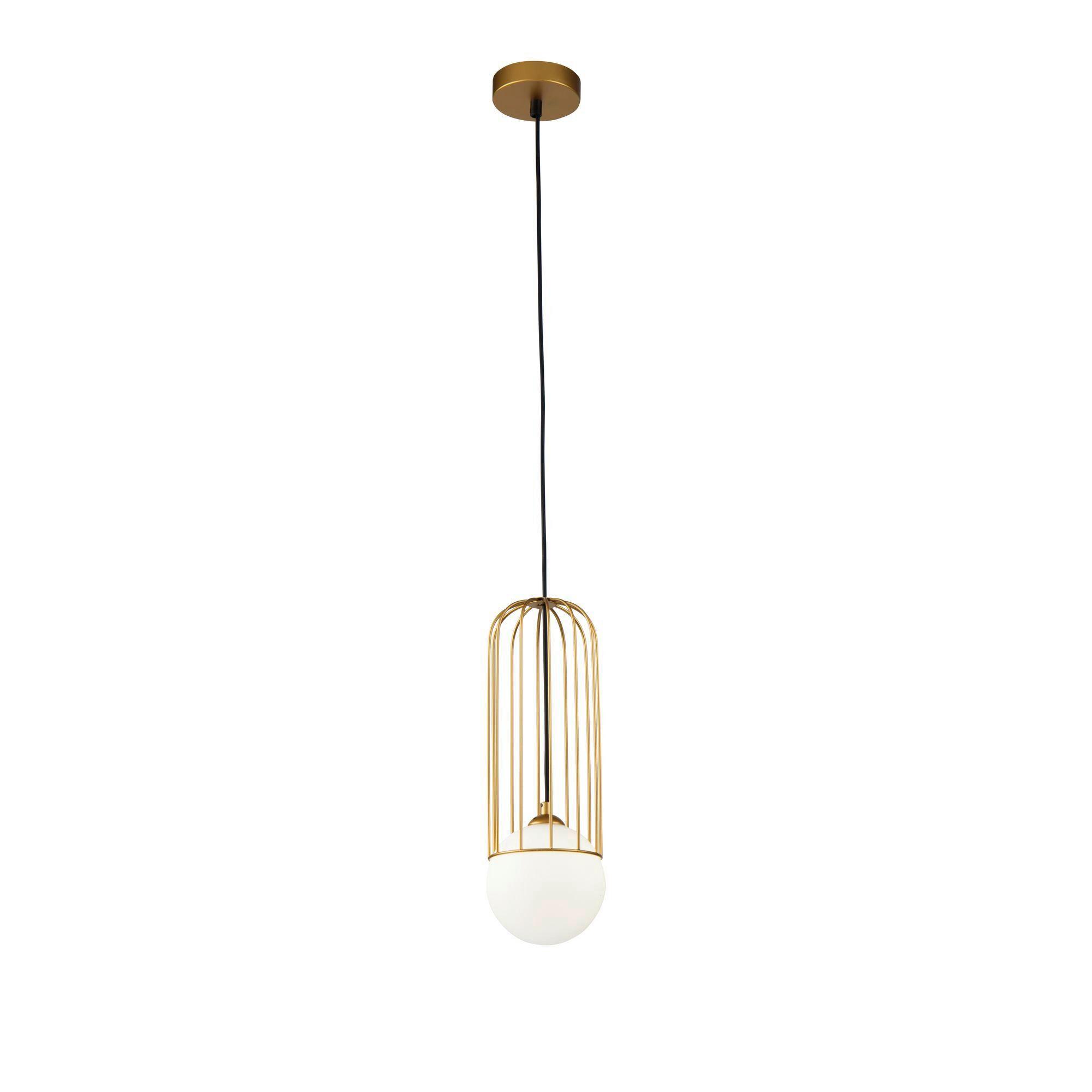 PENDELLEUCHTE TELFORD - Weiss/Goldfarben, Trend, Glas/Metall (12/35cm) - MAYTONI