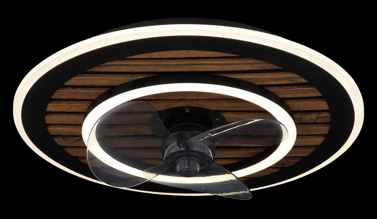 DECKENVENTILATOR 03668 TREVINO - Dunkelbraun/Opal, Konventionell, Kunststoff/Metall (49/13cm) - Globo