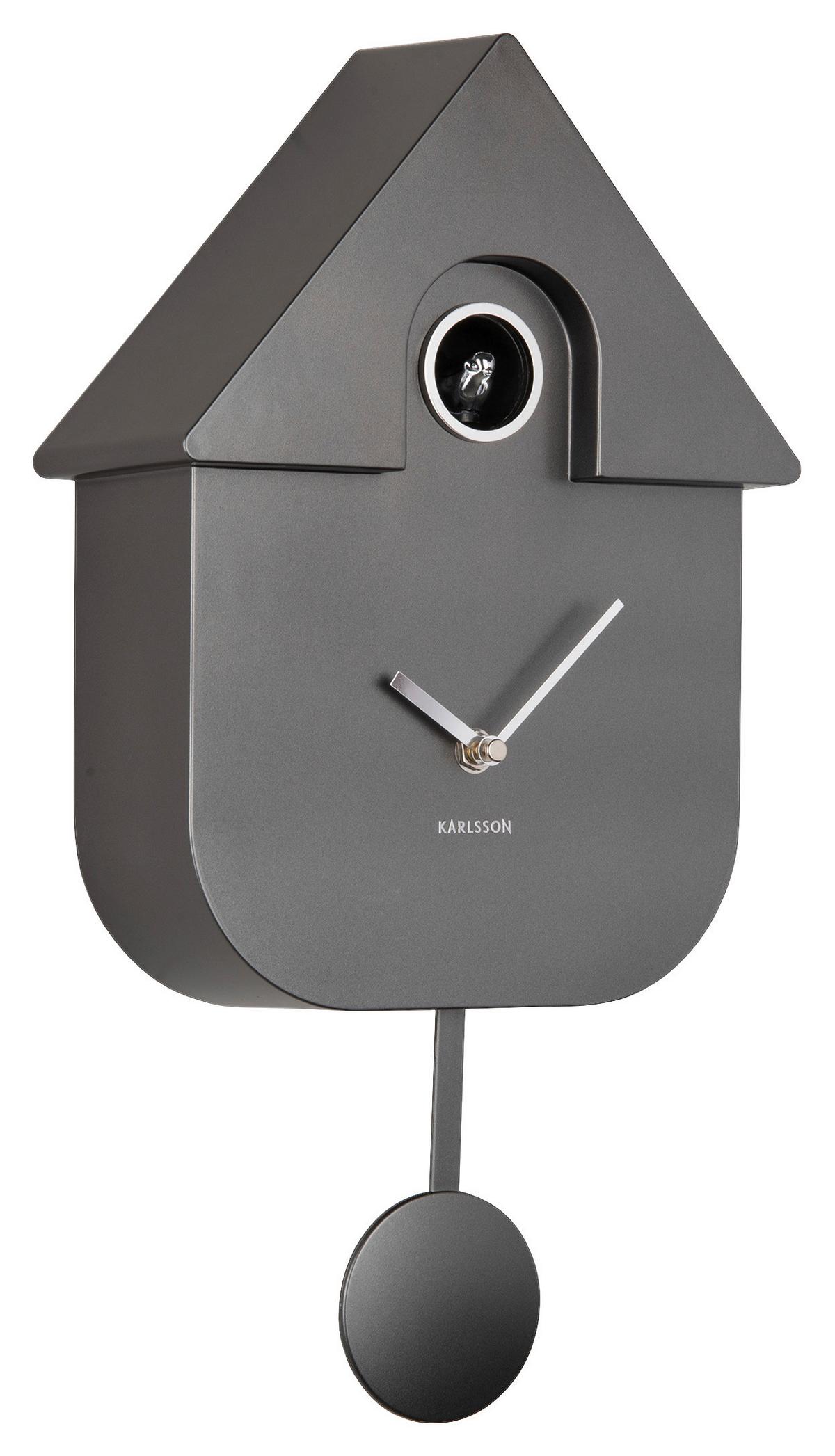 ZEGAR ŚCIENNY KA5867DG - ciemnoszary, Basics, tworzywo sztuczne (21,5/41/8,5cm) - Karlsson