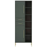 Visoka Omara Kent, Gozdno Zelena - zlate barve/gozdno zelena, Moderno, kovina/leseni material (67,1/184,3/33,1cm) - Stylife