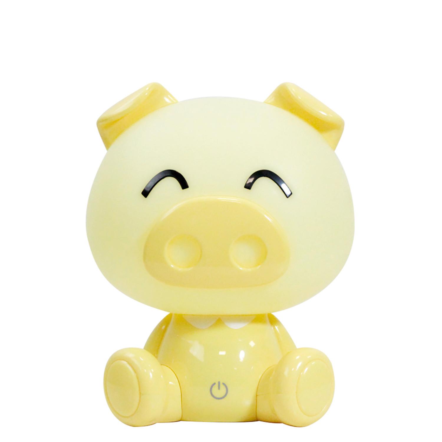 Kindertischleuchte Piggy Gelb max. 3 Watt - Gelb, Basics, Kunststoff (15/15/19cm)