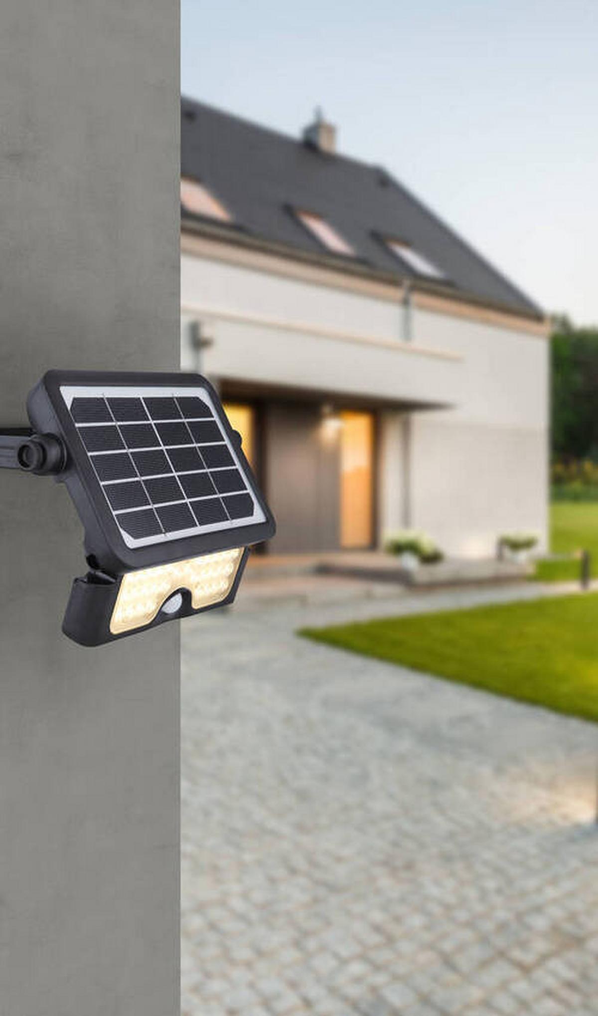Solarna Svetilka Solar, S Sijalko - črna, Basics, umetna masa (23,2/15/3,4cm) - Globo