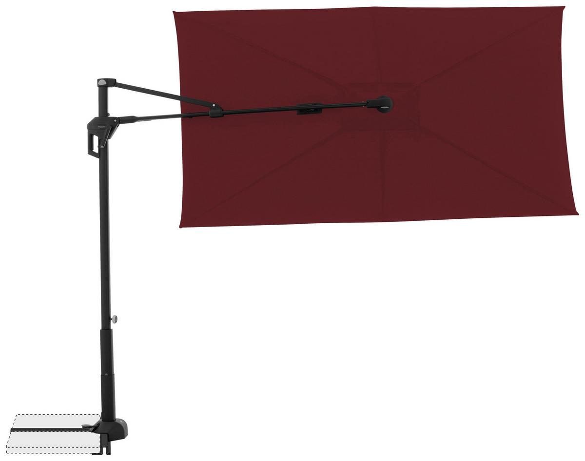 Ampelschirm Active City Bordeaux/Schwarz ca. 240x135cm - Bordeaux/Schwarz, Basics, Textil/Metall (240/135cm) - Doppler