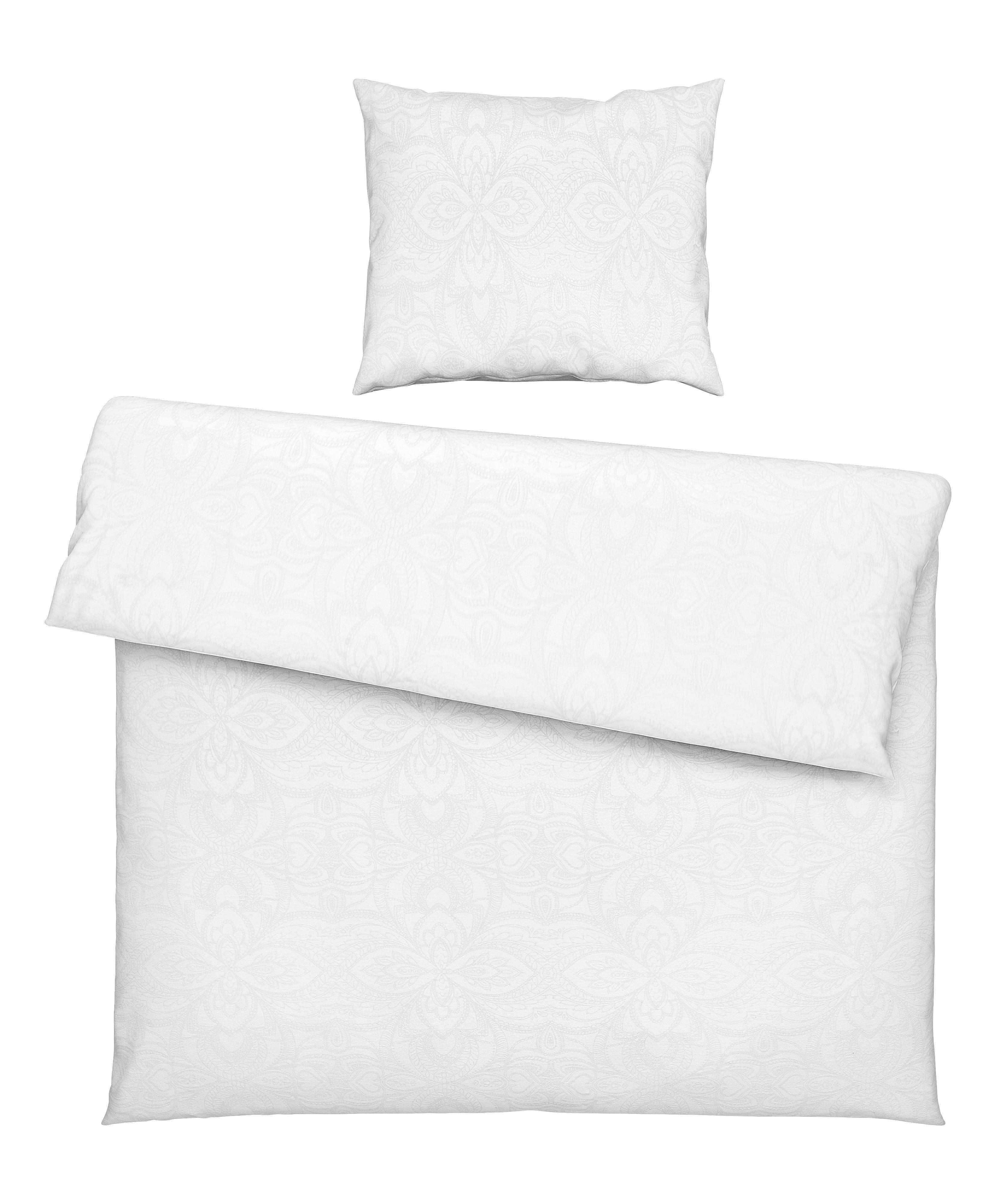 POŚCIEL NIEMOWLĘCA WHITE ORNAMENT - biały, Basics, tkanina (80/80cm) - Patinio