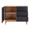 SIDEBOARD FOSCO - Eichefarben/Grau, MODERN, Holz (100/80/40cm) - Bessagi Home