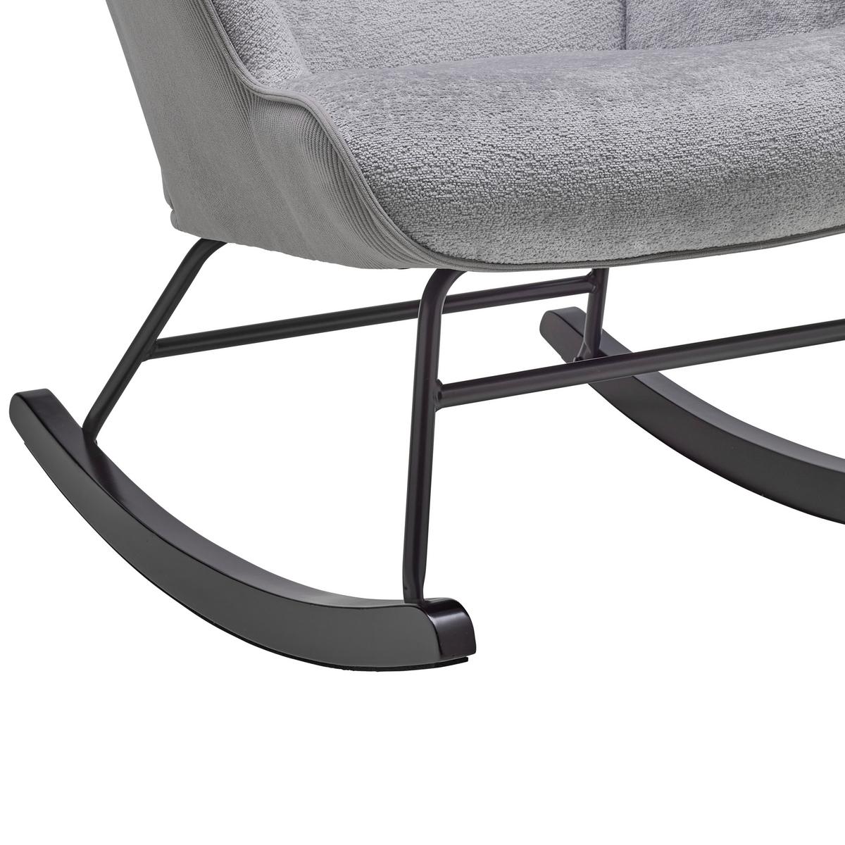 Schaukelstuhl Rock Grau/Schwarz - Schwarz/Grau, MODERN, Holz/Textil (66/90/77cm) - Mömax