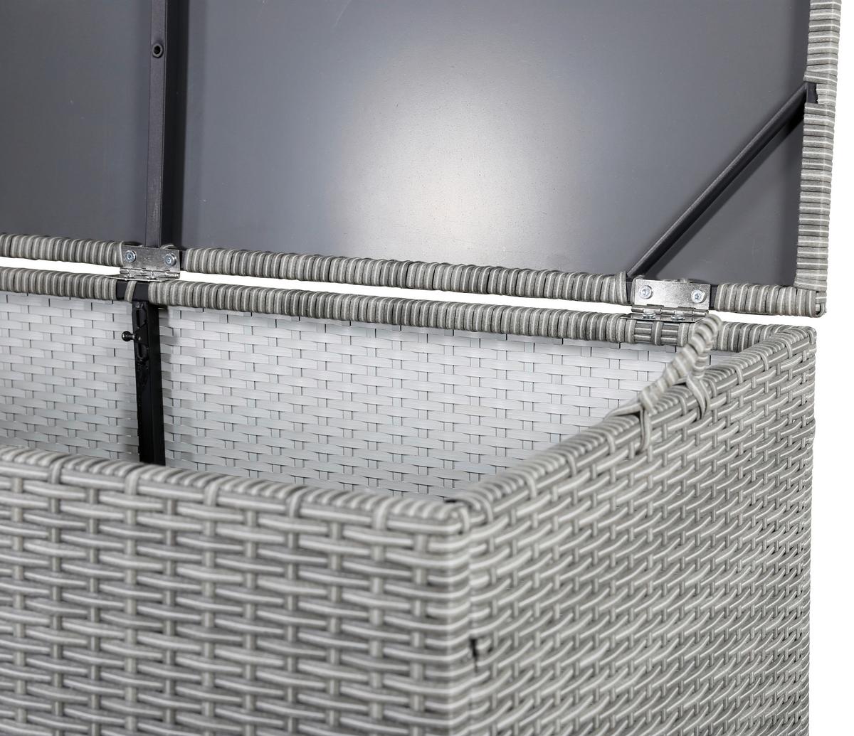 Kissenbox London ca. 130x61x60 cm Grau - Grau, KONVENTIONELL, Kunststoff (130/61/60cm) - Gardenson