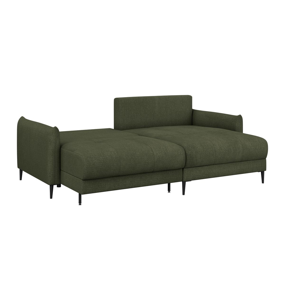 Kutna Garnitura Polis - maslinasto zelena/tamno zelena, Trend, tekstil/metal (221/142cm) - Ondega