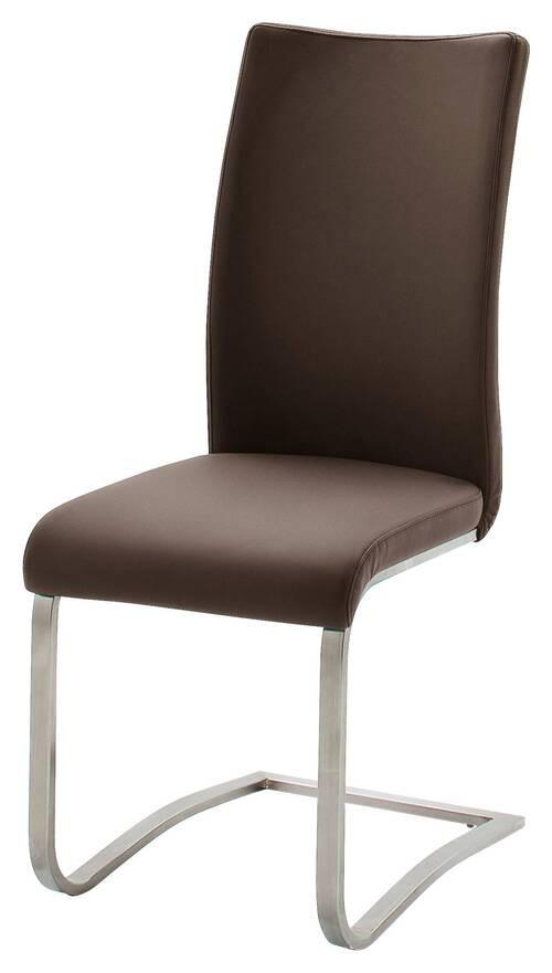 KRZESŁO NA PŁOZIE ARCO - kolor stalowy/brązowy, Design, tworzywo sztuczne/metal (43/103/52cm) - Livetastic
