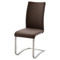 KRZESŁO NA PŁOZIE ARCO - kolor stalowy/brązowy, Design, tworzywo sztuczne/metal (43/103/52cm) - Livetastic