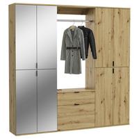Garderobe Projekt X ca. 183x193 cm Artisan Eiche - KONVENTIONELL, Glas/Holzwerkstoff (183/193/34cm) - MID.YOU
