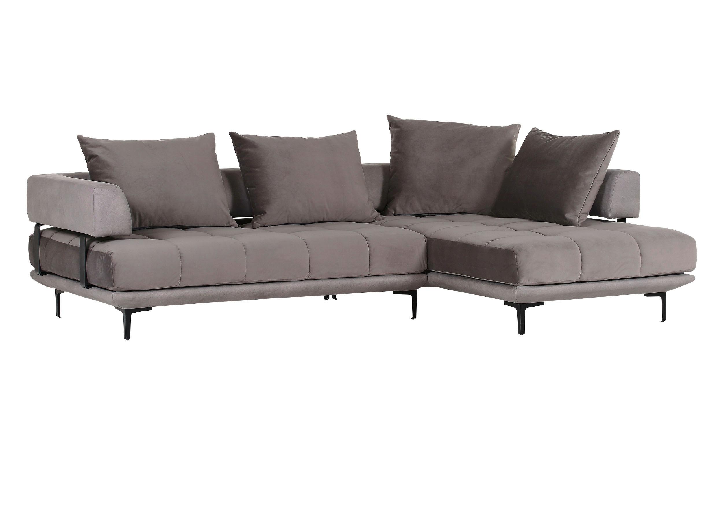 Ecksofa in Hellgrau - Dunkelgrau/Hellgrau, Modern, Textil (263/70/195cm) - Mömax