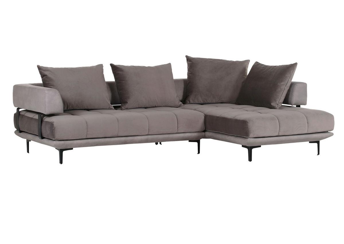 Ecksofa in Hellgrau - Dunkelgrau/Hellgrau, Modern, Textil (263/70/195cm) - Mömax