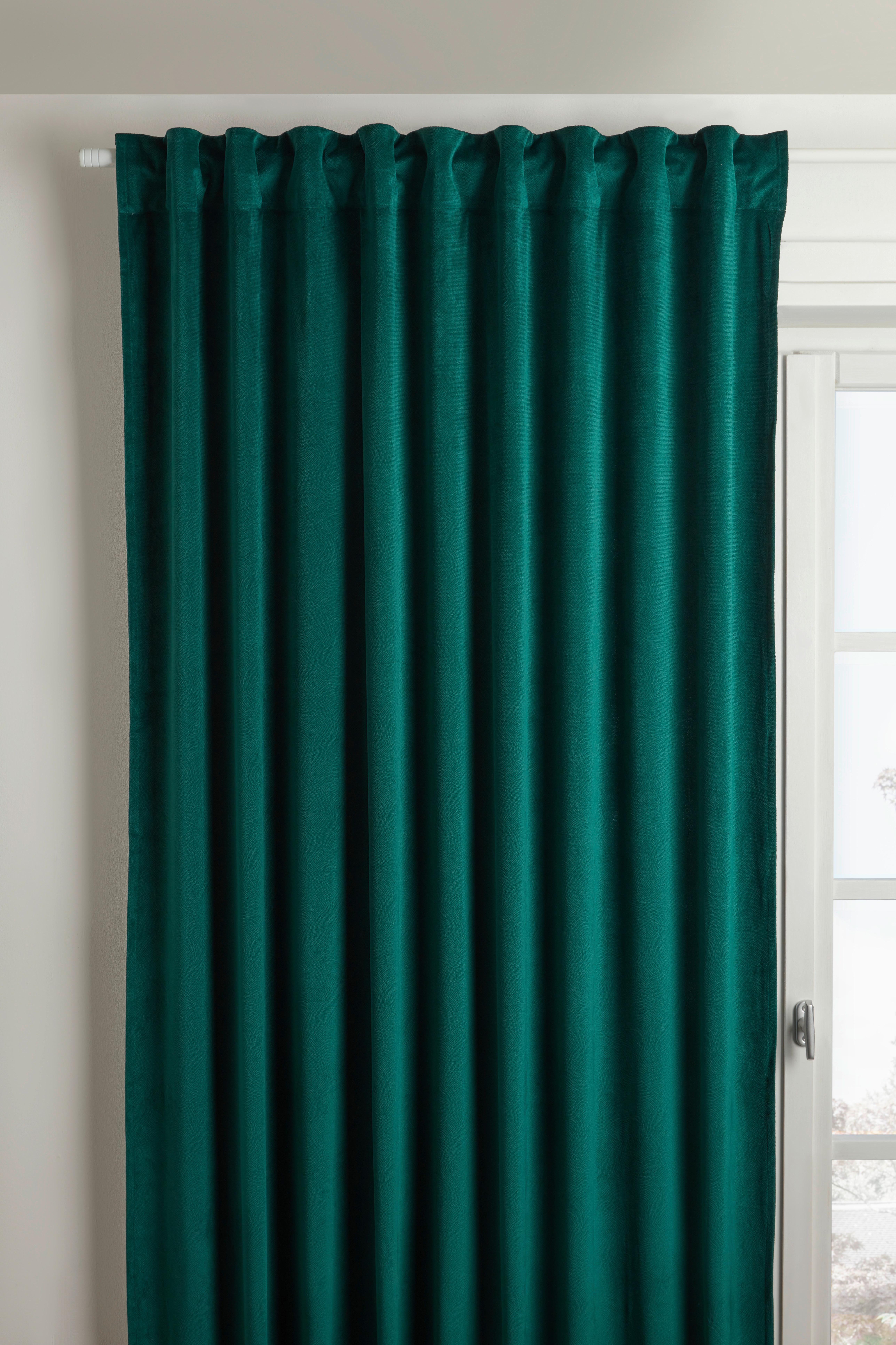 GARDINLÄNGD BIANCA - mörkgrön, Klassisk, textil (140/245cm) - Modern Living