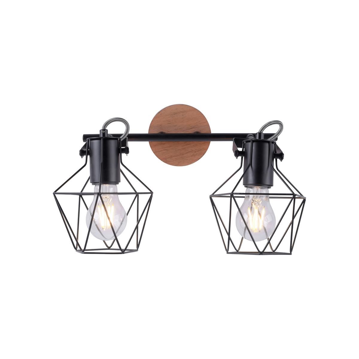 Deckenleuchte Jaro max. 60 Watt - Schwarz, Natur, Holz/Metall (61/28/31cm)