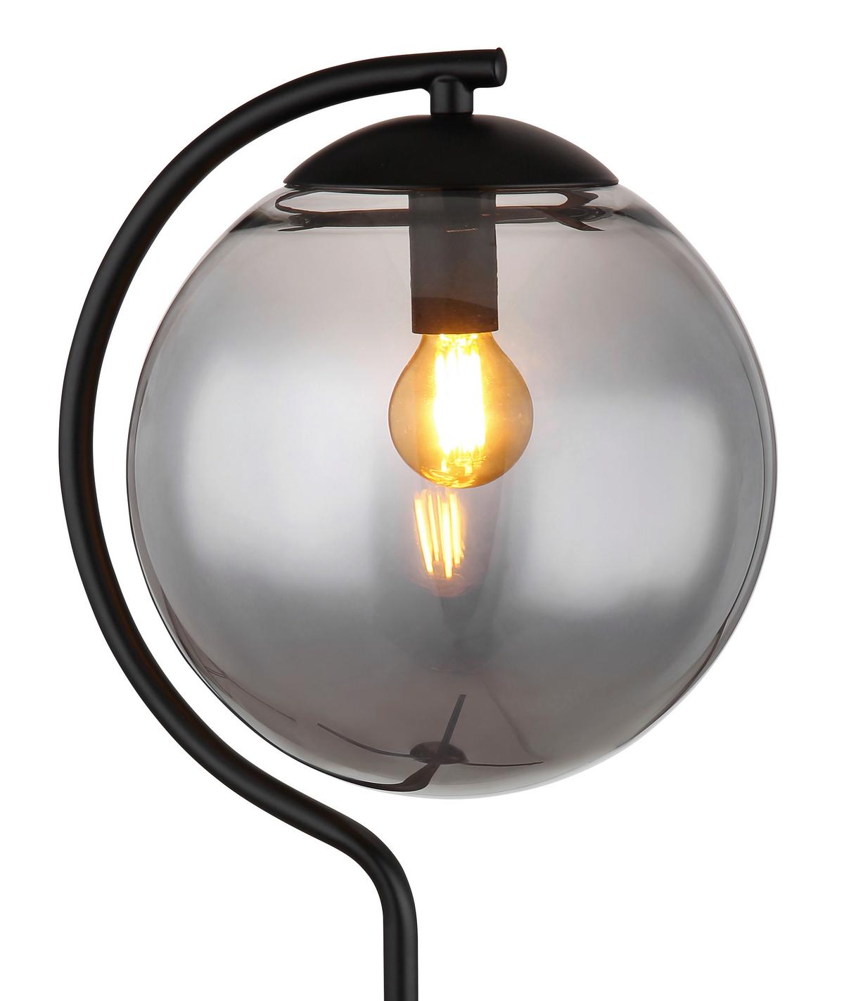 TISCHLEUCHTE PORRY SCHWARZ D: 35CM 1-FLM. - Schwarz, Basics, Glas/Metall (35/50cm) - Globo