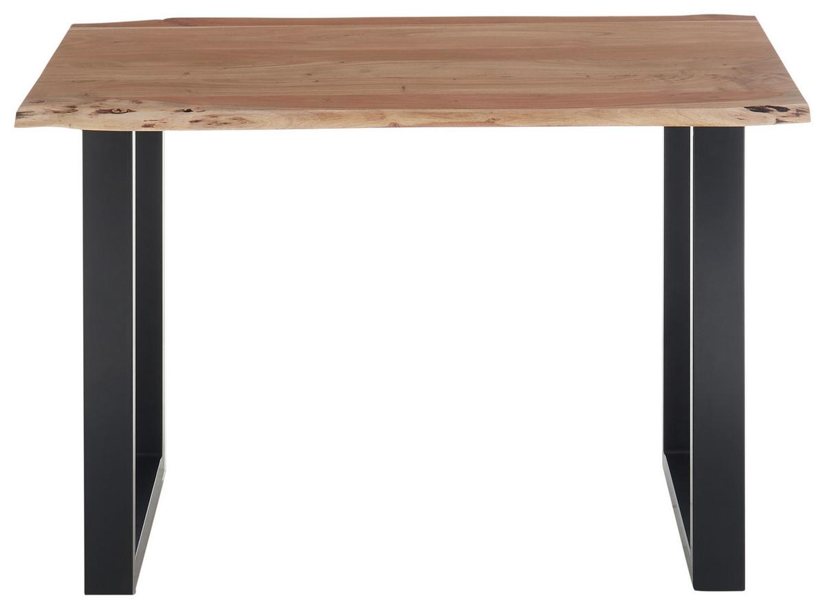 Schreibtisch in Schwarz/Akaziefarben - Schwarz/Akaziefarben, Natur, Holz/Metall (120/75/65cm) - Premium Living