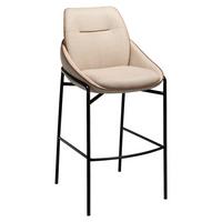 STOŁEK BAROWY CONNY - beżowy/czarny, Design, metal/tkanina (51,5/106/58cm) - Lomoco