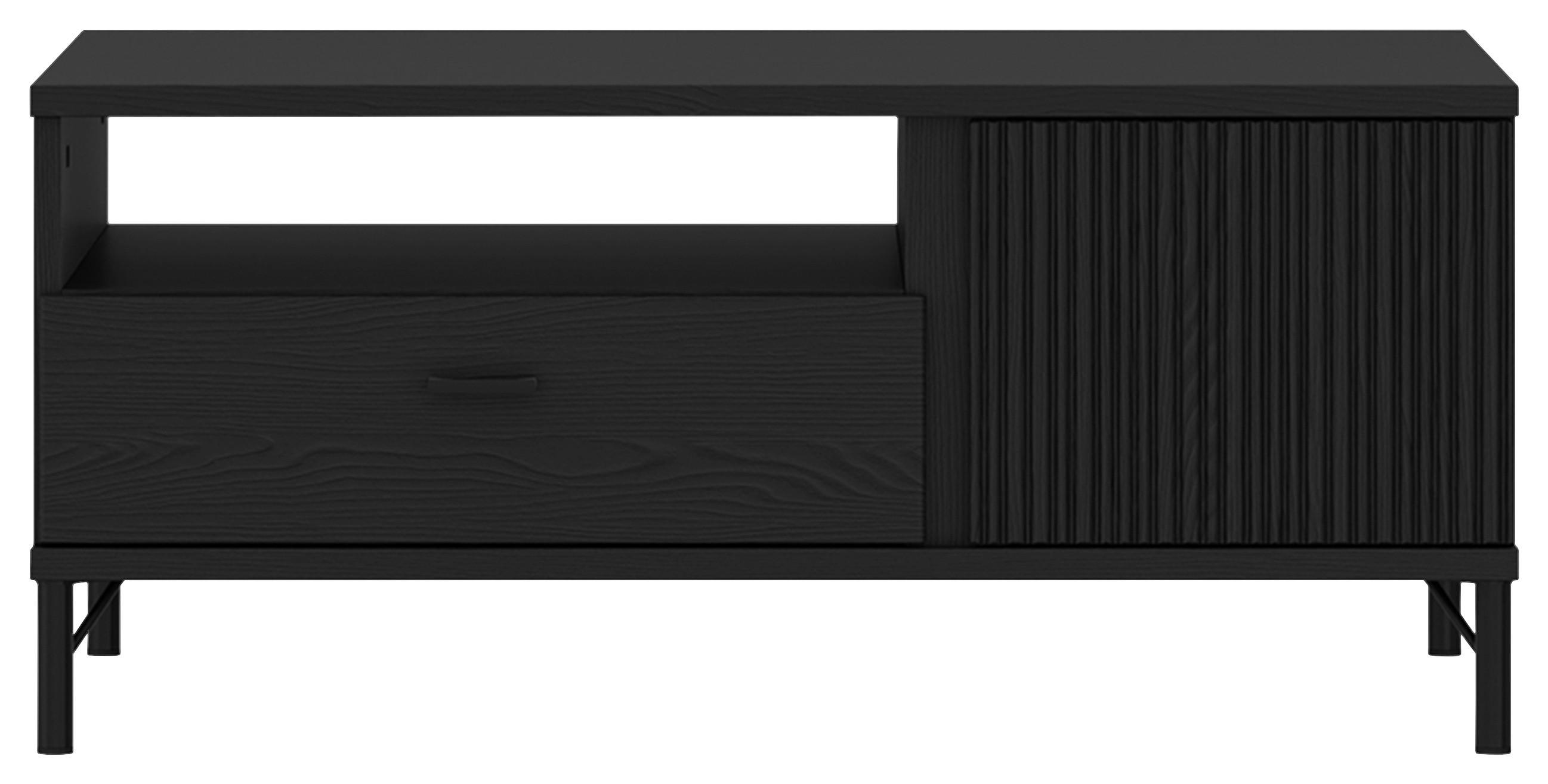 Măsuță de cafea LUSAKA - negru, Trend, metal/material pe bază de lemn (102/46/65cm) - Premium Living