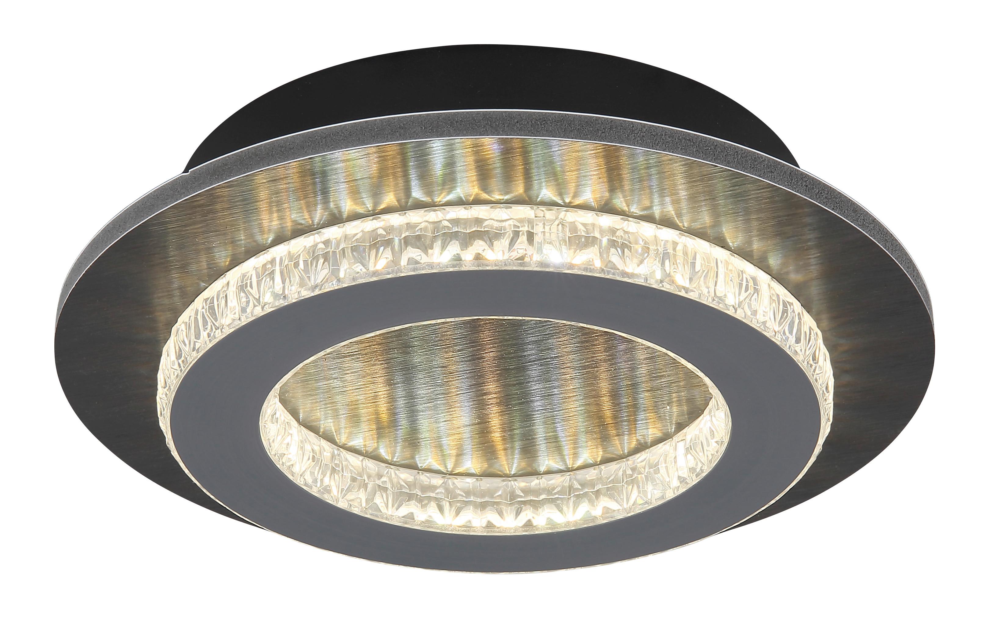 LED-DECKENLEUCHTE 48042-12A  JAYDEN - Klar/Anthrazit, Design, Kunststoff/Metall (20/5,5cm) - Globo