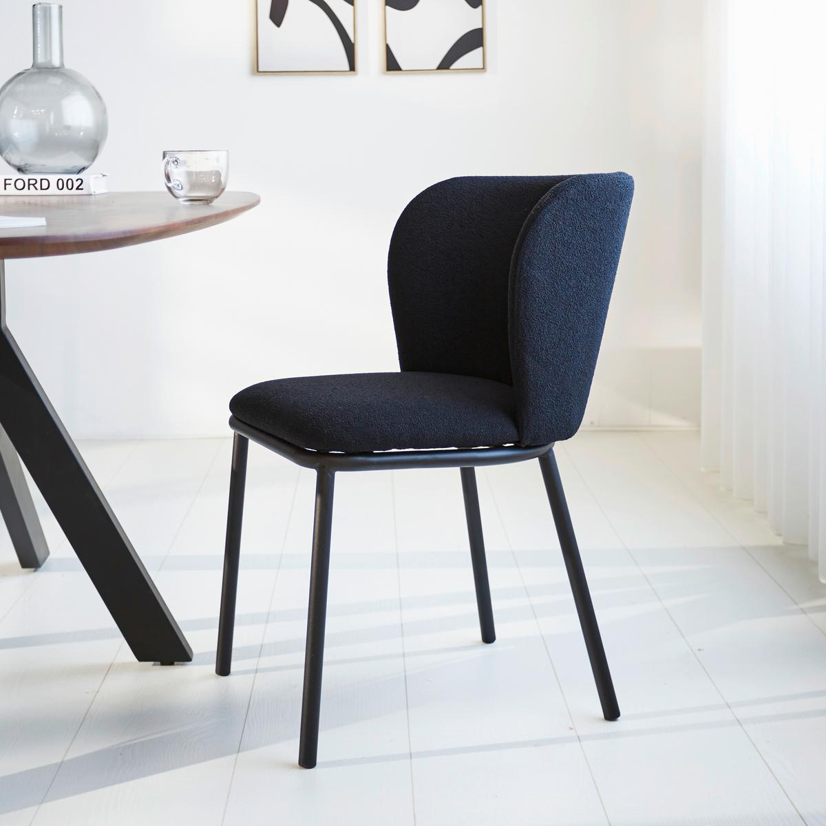 Stuhl-Set Bourges Schwarz - Schwarz, MODERN, Textil/Metall (52/80/44cm) - MID.YOU