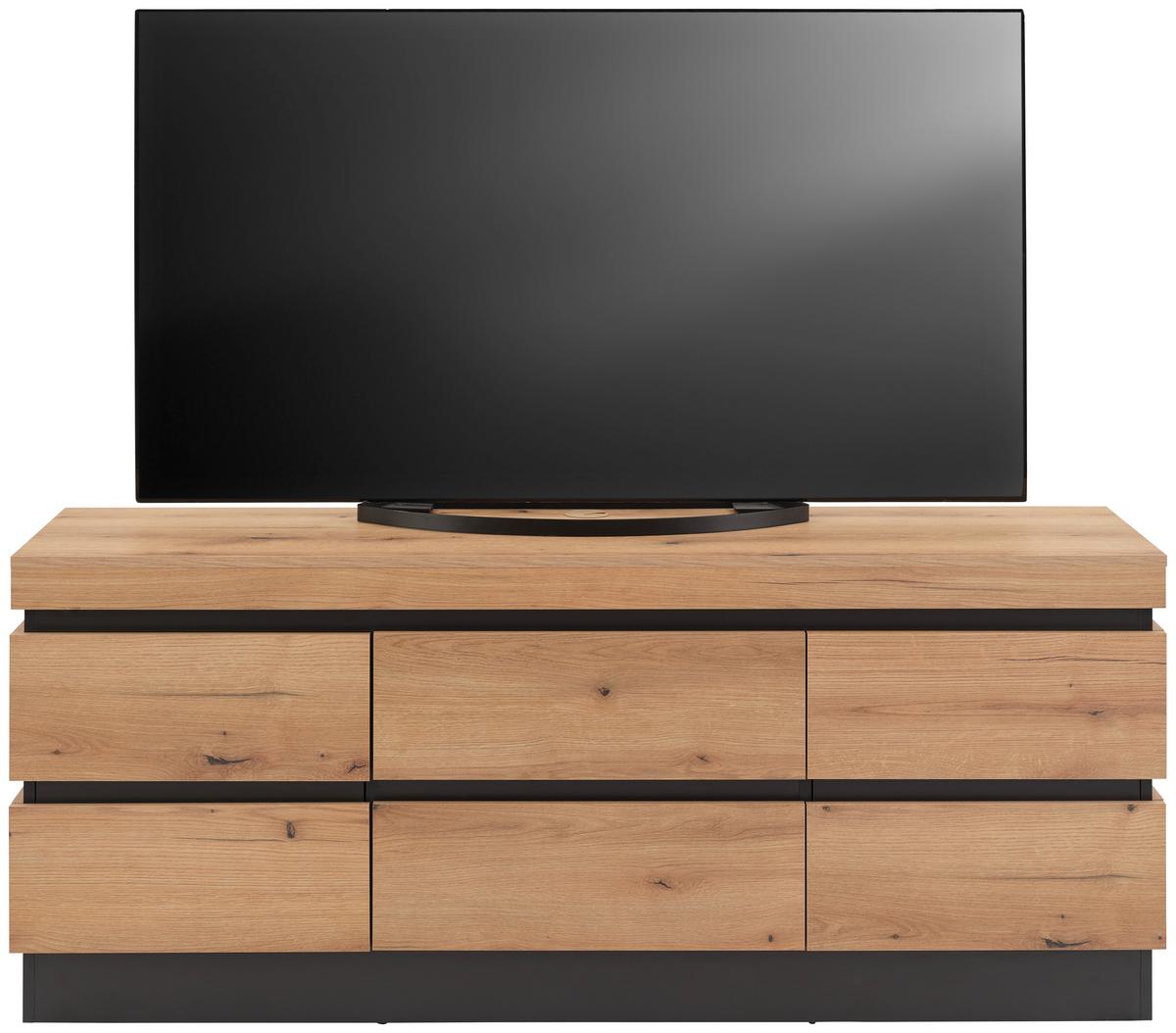 Tv-element Corte - siva/barve hrasta, Trend, umetna masa/leseni material (160,8/68/45cm)