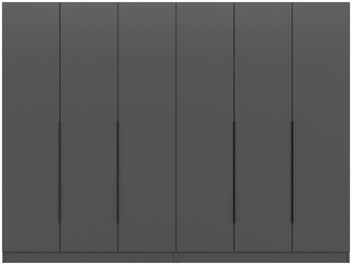 Drehtürenschrank KOPENHAGEN ca.240x181x52cm Anthrazit - Anthrazit/Schwarz, MODERN, Holzwerkstoff/Kunststoff (240/181/52cm) - MID.YOU