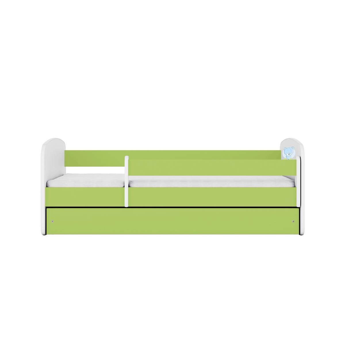 Otroška Postelja Babydreams, Bela, Zelena, 80x160cm - zelena/bela, Moderno, tekstil/leseni material (80/160cm) - MID.YOU