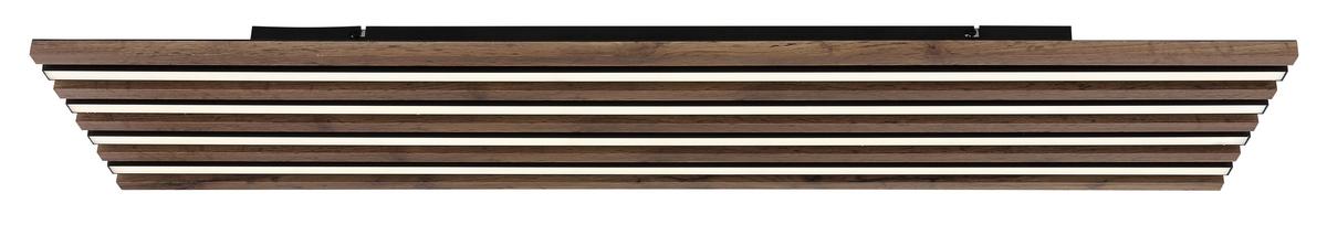Led-deckenleuchte 67347d5cct Hayden - Weiss/Dunkelbraun, Natur, Holzwerkstoff/Kunststoff (120/30/6cm) - Globo