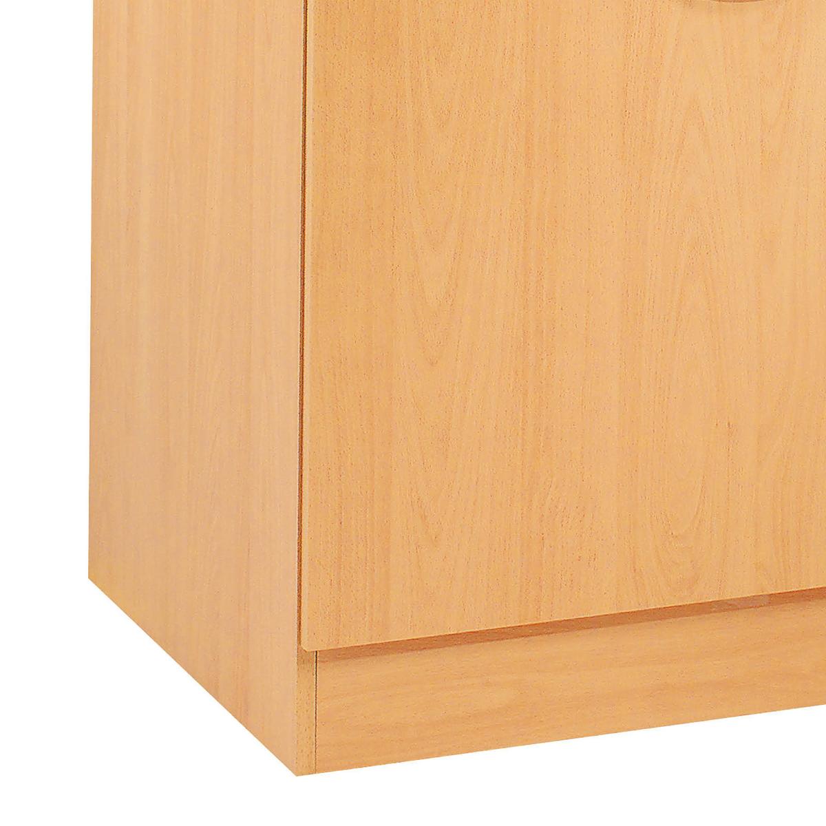 Küchenunterschrank in Buchefarbe 'Nano' - Edelstahlfarben/Beige, MODERN, Holzwerkstoff/Kunststoff (100/85/57cm) - FlexWell