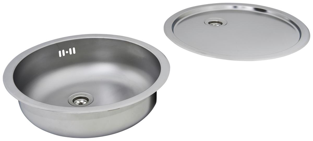Rundbeckenset ca. 44,6/17/44,6 cm Edelstahl - Edelstahlfarben, Trend, Metall (44,6/17/44,6cm) - Respekta