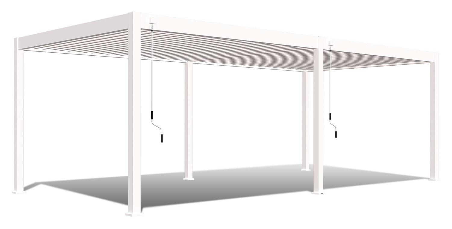 PERGOLA DELUXE 3,6X7,2M WEISS - Weiss, Basics, Metall (720/255/360cm) - Gardenson